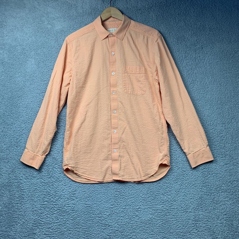 Territory Ahead Shirt Mens Medium Seersucker Long Sleeve Button Up Textured